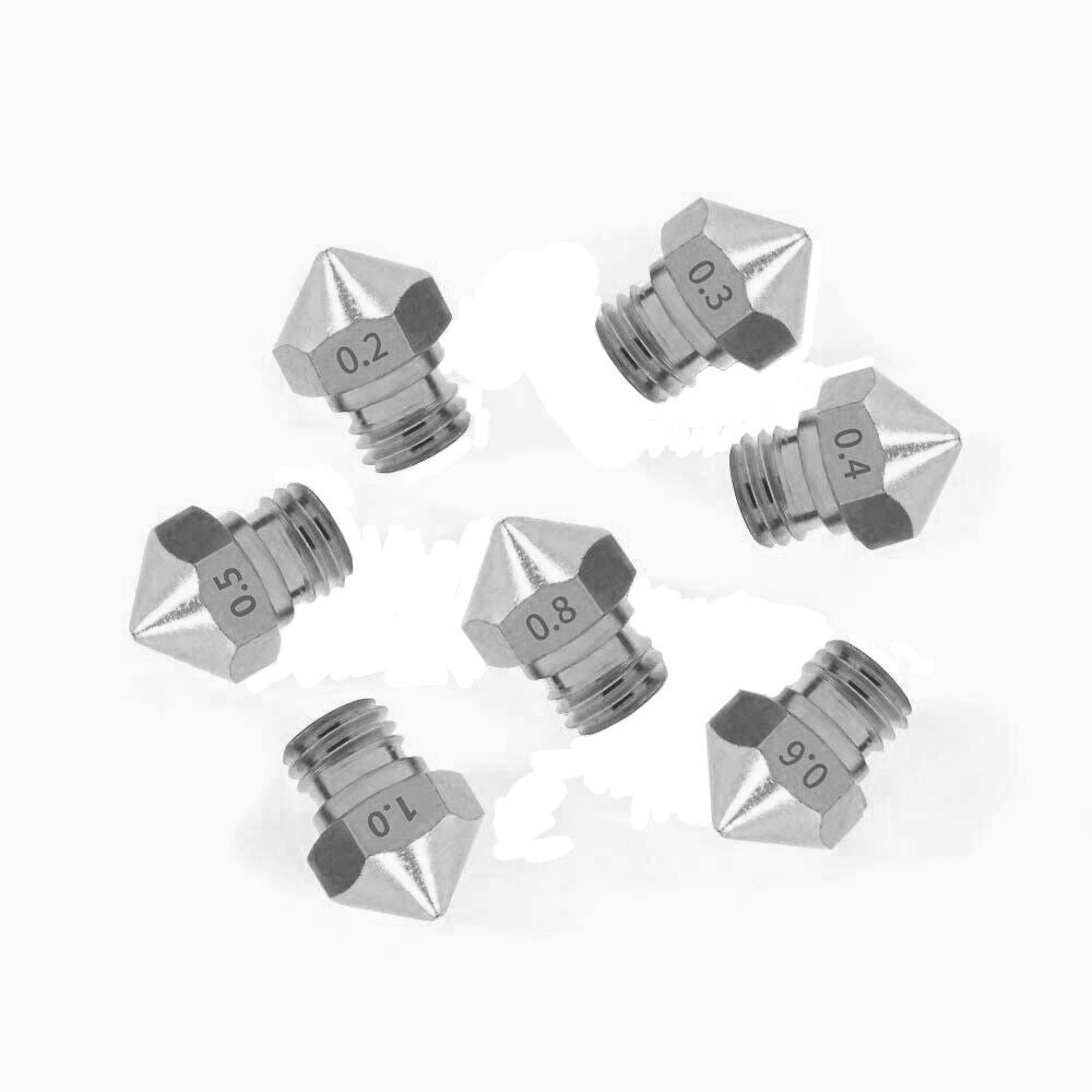 MK10 Düse 0,2-1,0 mm 3D Drucker M7 Edelstahl Nozzle 1,75mm - 3DDrucker24.com